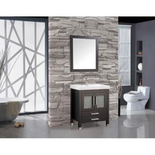 MTD Vanities Greece 30'' Single Sink Bathroom Vanity Set with Mirror