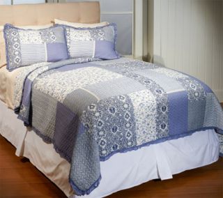 Country Patchwork 100% Cotton Twin 2 pc Quilt Set —