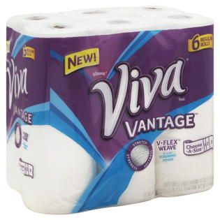 Viva Vantage Paper Towels, Choose A Size, Regular Rolls, One Ply, 6