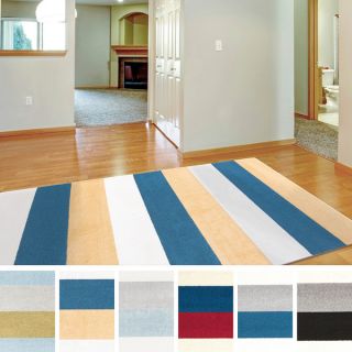 Meticulously Woven Penn Casual Striped Area Rug (93 x 126