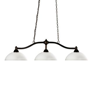 Z Lite Chance 14 in W 3 Light Bronze Kitchen Island Light with White Shade