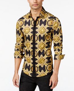Versace Clockwork Button Front Shirt   Casual Button Down Shirts   Men