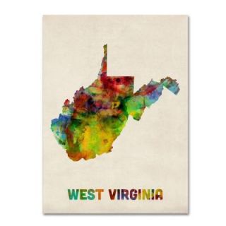 Trademark Fine Art 35 in. x 47 in. West Virginia Map Canvas Art MT0361 C3547GG
