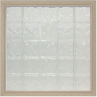 Pittsburgh Corning LightWise Decora Sand Vinyl New Construction Glass Block Window (Rough Opening: 17.625 in x 17.625 in; Actual: 16.375 in x 16.375 in)