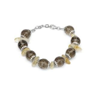 Silver By Giuseppe Pisano Italy Bracelet with Quartz/ Simulated