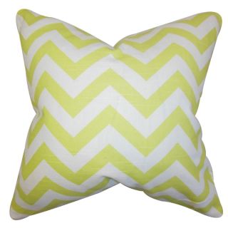 Gaines Chevron Green Feather Filled 18 inch Throw Pillow   16284110