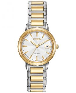 Citizen Womens Eco Drive Two Tone Stainless Steel Bracelet Watch 27mm