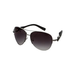 Studio S Men’s Aviator Sunglasses Silver and Black   Clothing, Shoes