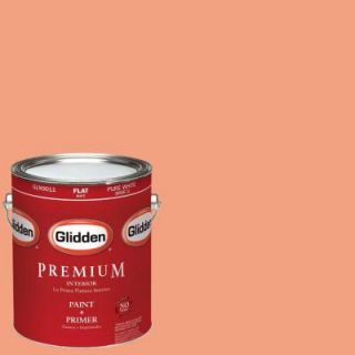 Glidden Premium 1 gal. #HDGO15U Peach Punch Flat Latex Interior Paint with Primer HDGO15UP 01F