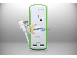 SURGE PROTECTED TRAVEL POWER STRIP WITH 2 USB PORTS