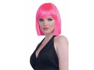 Short Neon Pink Vibe Wig