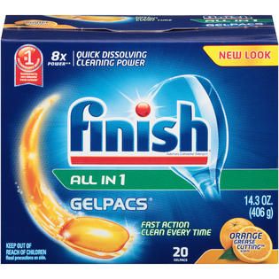 Finish Gelpacs All in 1 Orange Scent Automatic Dishwasher Detergent