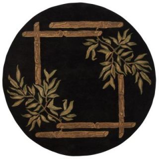 Home Decorators Collection Bamboo Black 5 ft. 9 in. Round Area Rug 3241453210