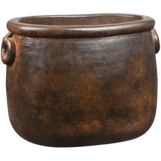 New England Pottery 12.992 in H x 18.504 in W x 18.504 in D Cinnamon Ceramic Outdoor Pot