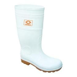 Mens Diamond Rubber Products Steel Toe Knee Boot 168 White