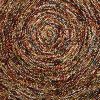 Multicolor Swirl Hooked Wool Rug