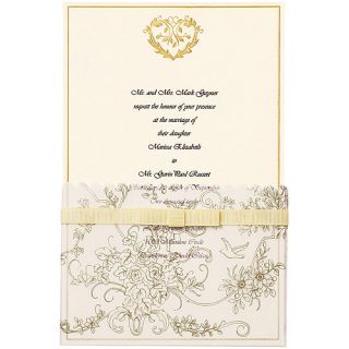 Wilton Invitation Kit, 25/pkg, Gold Wedding Toile
