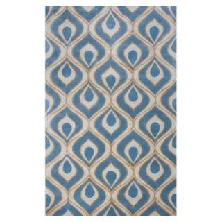 Kas Rugs Bob Mackie Home Blue Eye of the Peacock 8 ft. x 11 ft. Area Rug BMH10198X11