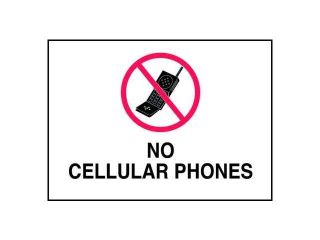 B 401 10X14" "No Cell Phones" Plastic Safety Sig
