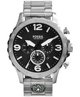 Fossil Mens Chronograph Nate Stainless Steel Bracelet Watch 50mm