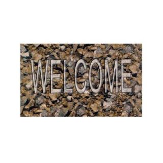 Fantasia 18 in. x 30 in. Welcome Sand Stones Outdoor Rubber Entrance Mat RM1830WS06