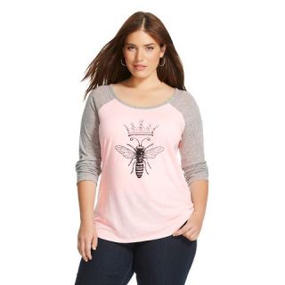 Womens Plus Size Graphic 3/4 Sleeve T Shirt   Merona™