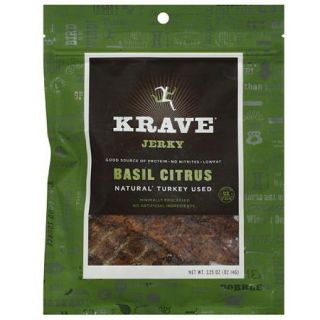 Krave Basil Citrus Jerky, 3.25 oz, (Pack of 8)