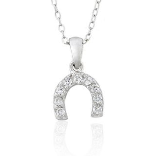 Molly and Emma Sterling Silver Childrens Cubic Zirconia Horseshoe