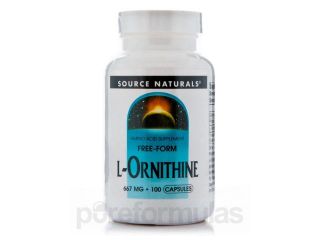 L Ornithine 667 mg   100 Capsules by Source Naturals