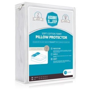 Assure Sleep Breathable Soft Cotton Terry Pillow Protector (Set of 2