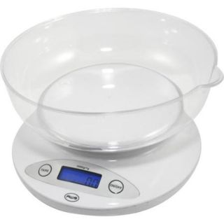 AWS AMW 5KBOWL Kitchen Bowl Scale 11lb x 0.1oz   11 lb / 5 kg Maximum Weight Capacity   White