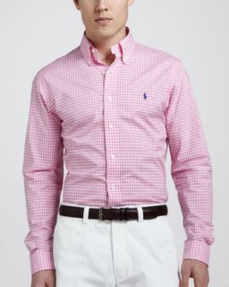 Polo Ralph Lauren Custom Fit Gingham Shirt, Pink/White