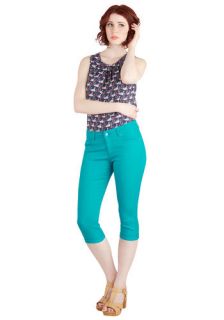 Right on Cue Capri Pants in Teal  Mod Retro Vintage Jackets
