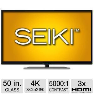 Seiki 50 Class 4K UHD LED TV   2160p 120Hz, 16:9 Aspect Ratio, 5000:1 Contrast Ratio, 3840 x 2160, 3x HDMI   SE50UY04