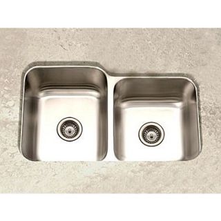 Houzer Elite 31.5 x 17.94   20.19 Undermount Double Bowl 60/40 Kitchen Sink; Left