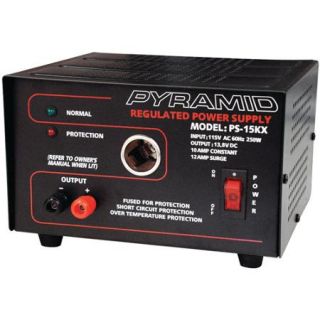 Pyramid PS15KX 10A/13.8V Power Supply with Car Charger Adapter