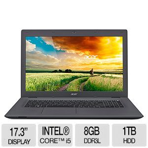 Acer Aspire E5 772G 52Q7 Notebook   Intel Core i5 5200U 2.2GHz, 8GB DDR3, 1TB HDD, 17.3 Full HD Display, NVIDIA GeForce 940M 4GB GDDR3, Windows 10   NX.MVAAA.002