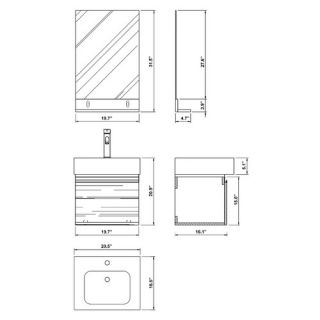 Bellaterra Home Mason 21 Single Wall Mounted Bathroom Vanity Set