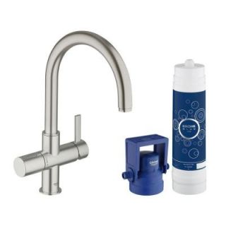 GROHE Blue Pure 2 Handle Standard Kitchen Faucet in SuperSteel InfinityFinish 31312DC1