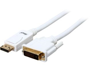 Rosewill RCDC 14007   10 Foot White DisplayPort to DVI Cable   28 AWG, Male to Male