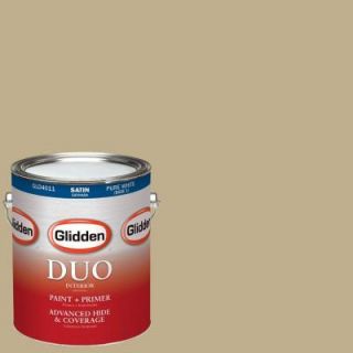 Glidden DUO 1 gal. #HDGY50D Gift of Golden Straw Satin Latex Interior Paint with Primer HDGY50D 01SA