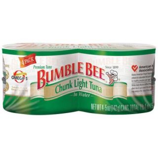 Bumble Bee: Chunk Light In Water 5 Oz Cans Tuna, 4 Ct