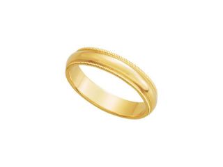4mm Milgrain Edge Domed Band in 10K Yellow Gold Size 12