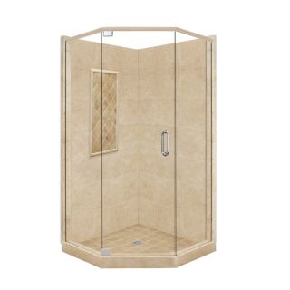 American Bath Factory Panel Medium Fiberglass and Plastic Neo Angle Corner Shower Kit (Actual: 86 in x 36 in x 42 in)