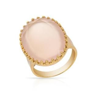 Cocktail Ring with 9.98ct TW Chalcedony in 14K/925 Gold plated Silver