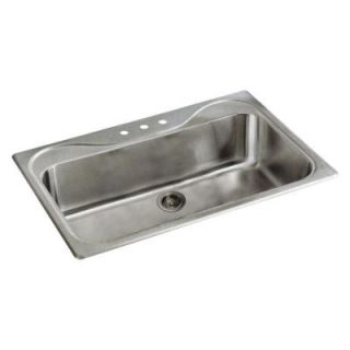 STERLING Southhaven Drop In Stainless Steel 33 in. 3 Hole Single Bowl Kitchen Sink 37047 3 NA