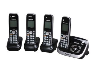 Panasonic KX TG6534B Expandable Digital Cordless Phone with Answering System with 4 handset