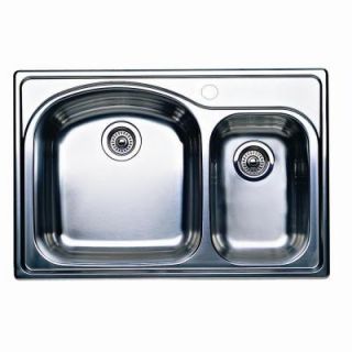 Blanco Wave Plus Drop In 21 1/4 in. x 32 1/4 in. x 8 in. Double Bowl Kitchen Sink 440171