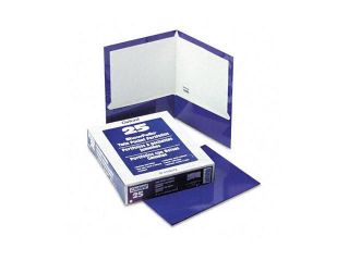 Oxford 51726 High Gloss Laminated Folder, 100 Sheet Capacity, Purple, 25/Box