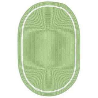 Capel Allentown Fronds Green Solid Area Rug; Oval 114 x 144